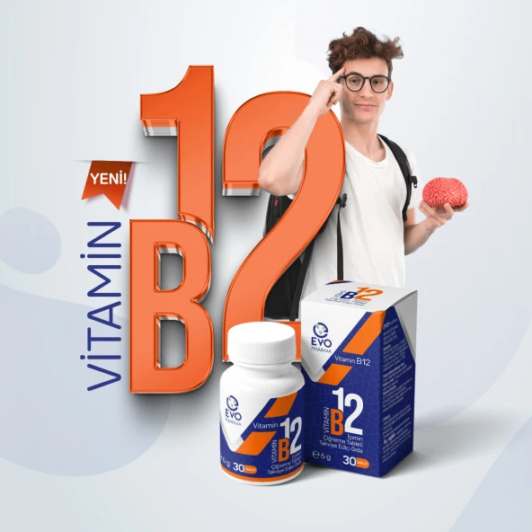 Evopharma Vitamin B12 İçeren Çiğneme Tableti Takviye Edici Gıda 30 Tablet - 4