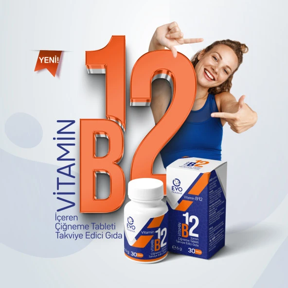 Evopharma Vitamin B12 İçeren Çiğneme Tableti Takviye Edici Gıda 30 Tablet - 5