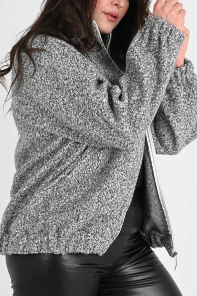 Kadın Buklet Bomber Ceket 1637-24 - Resim 5