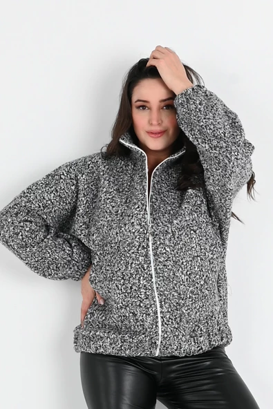 Kadın Buklet Bomber Ceket 1637-24 - Resim 10