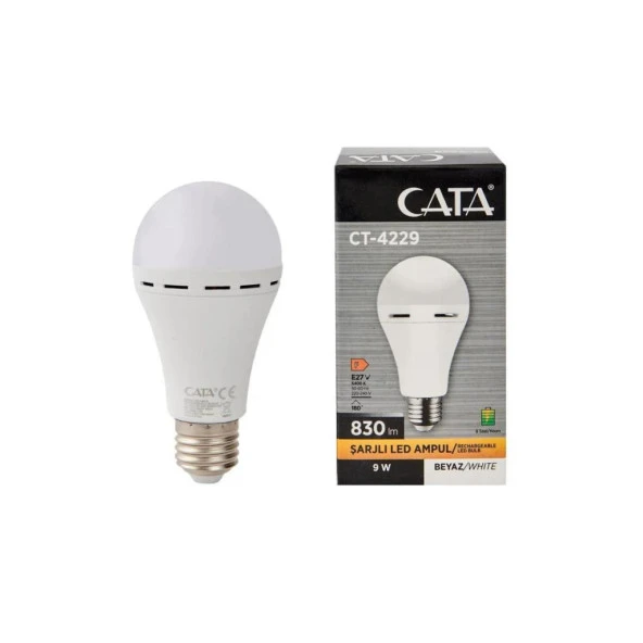 Cata Ct-4229 9W E27 Şarjlı Led Ampul Beyaz