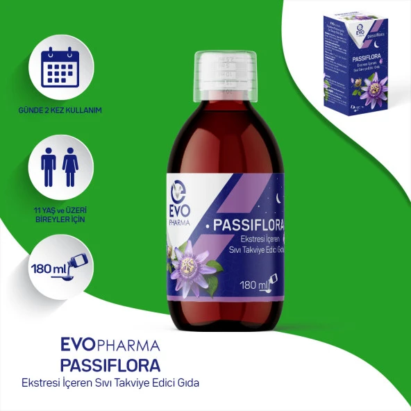 Evopharma Passiflora Ekstresi İçeren Sıvı Takviye Edici Gıda 180 ML