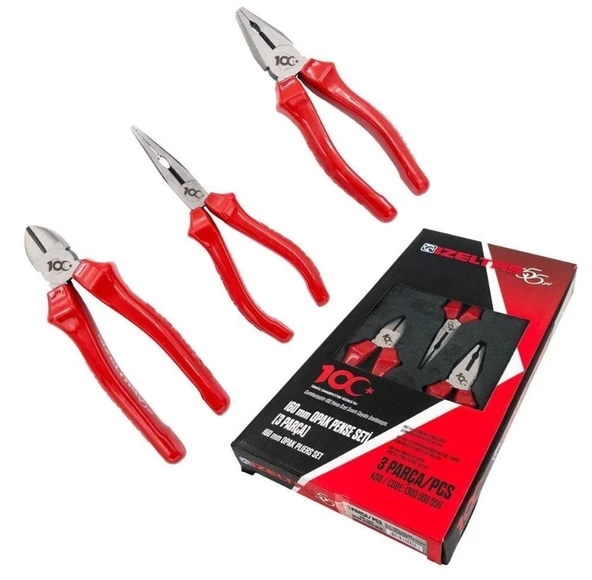 İZELTAŞ 160mm OPAK pense+yankeski+kargaburun 100.YIL SET