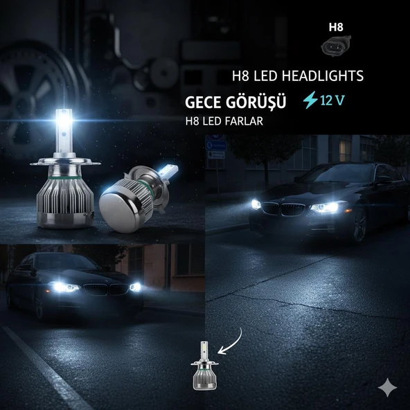 Space H8 Buz Mavisi Led Far Ampulü (3000LM) Premium Güçlü Işık ürün görseli 1