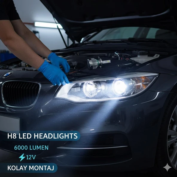 Space H8 Buz Mavisi Led Far Ampulü (3000LM) Premium Güçlü Işık - Resim 3