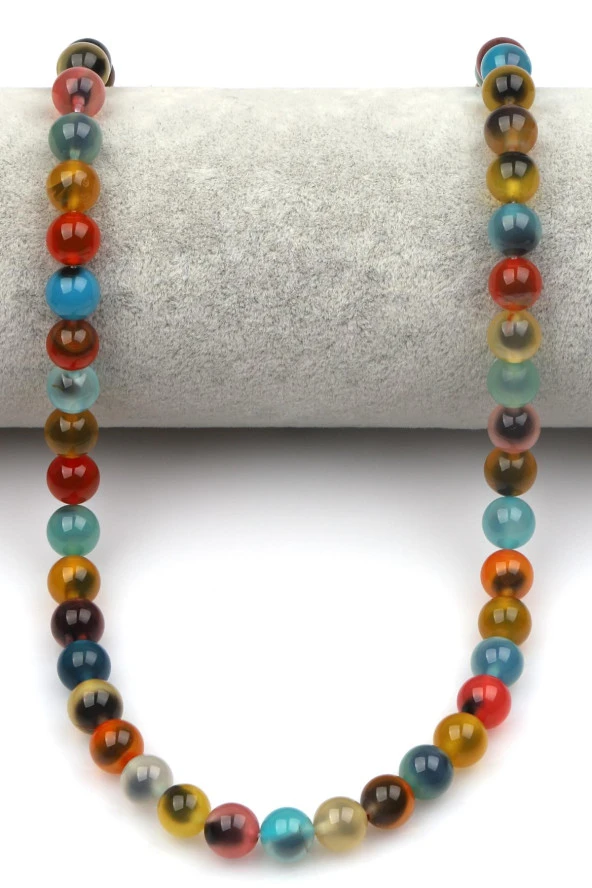 Banaka Akik Doğal Taş Dizi 8 mm Küre Kesim - Resim 2