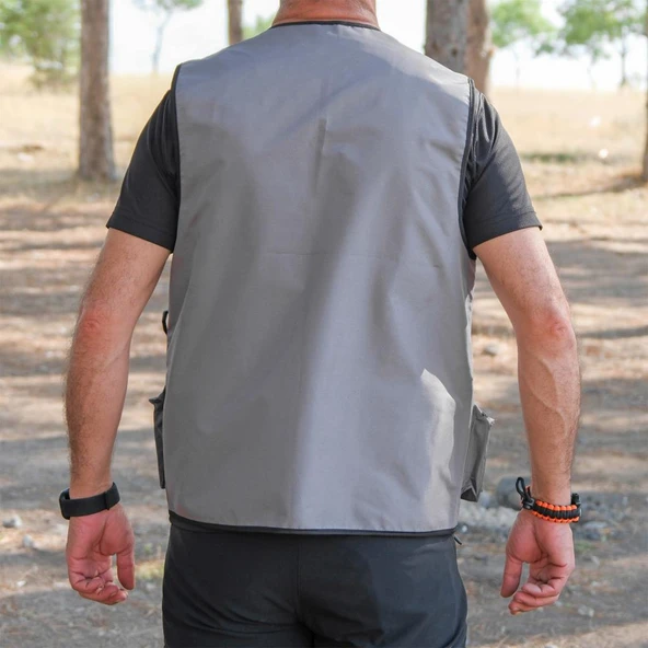 Action Dört Mevsim Çok Cepli Outdoor Spor Yelek Gri - 7