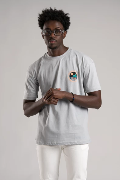 FBI Yarım Oversize (Hafif Bol Kesim) Arkası Baskılı Pamuklu T-shirt - 5