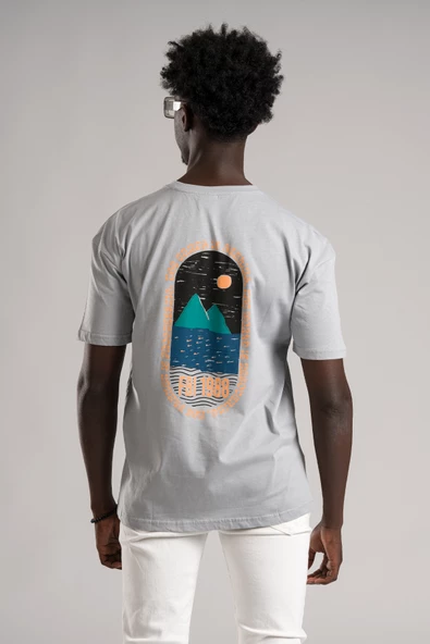 FBI Yarım Oversize (Hafif Bol Kesim) Arkası Baskılı Pamuklu T-shirt - 7