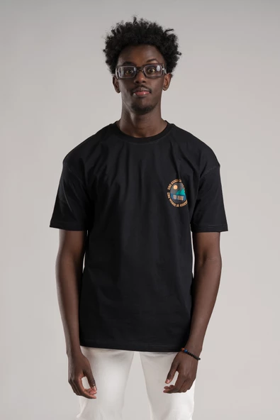 FBI Yarım Oversize (Hafif Bol Kesim) Arkası Baskılı Pamuklu T-shirt - 11