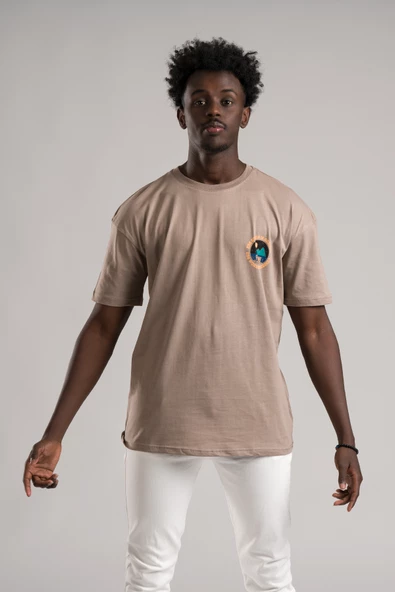 FBI Yarım Oversize (Hafif Bol Kesim) Arkası Baskılı Pamuklu T-shirt - 2