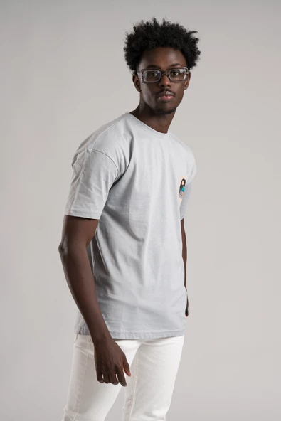 FBI Yarım Oversize (Hafif Bol Kesim) Arkası Baskılı Pamuklu T-shirt - 6