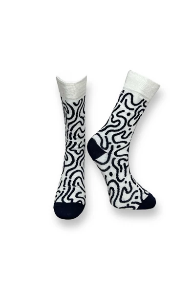 Me-vo Tekli Beyaz Renkli Erkek Esnek Nem Alabilen Pamuklu Soket Çorap ürün görseli