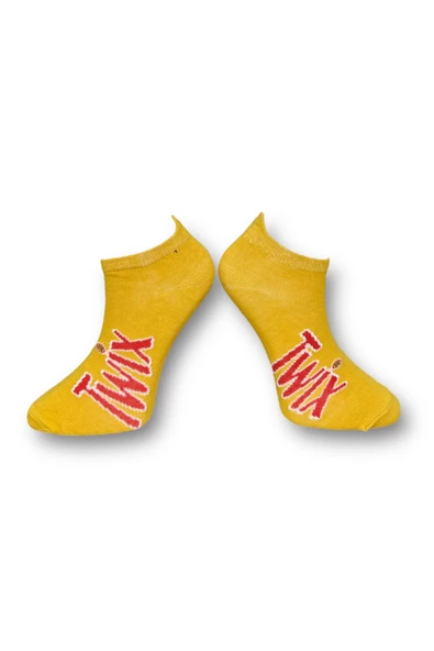 Me-vo  3'lü Çok Renkli Bay/Bayan Unisex Esnek Nem Alabilen Pamuklu Çikolata Desenli Patik Çoraplar - Resim 4