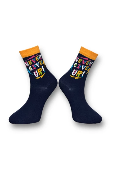 Me-vo  2'li Çok Renkli Bay/Bayan Unisex Esnek Nem Alabilen Pamuklu Desenli Soket  Çoraplar - Resim 3