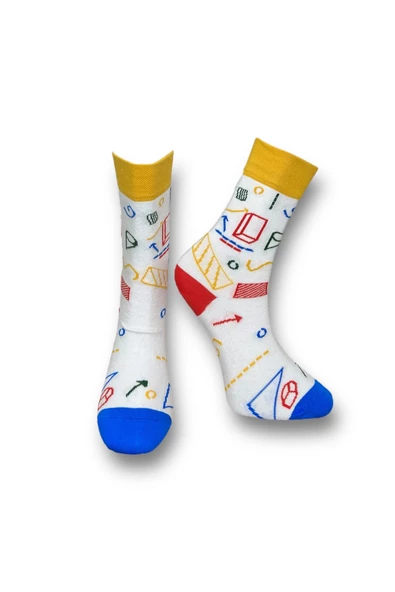 Me-vo  2'li Çok Renkli Bay/Bayan Unisex Esnek Nem Alabilen Pamuklu Desenli Soket Çoraplar - Resim 2