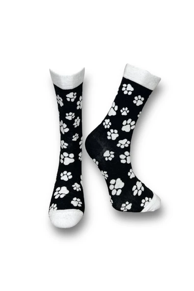 Me-vo  2'li Çok Renkli Bay/Bayan Unisex Esnek Nem Alabilen Pamuklu Hayvan Desenli Soket Çoraplar - Resim 4