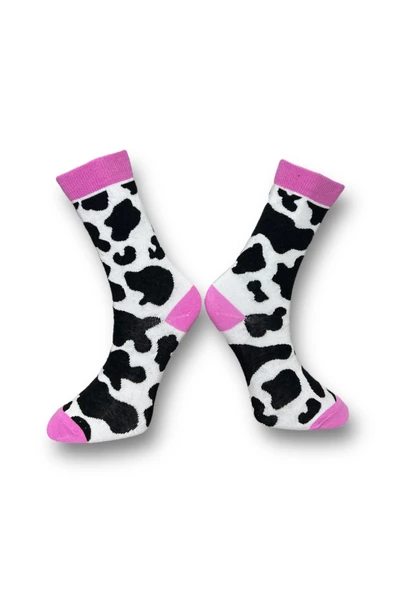 Me-vo  2'li Çok Renkli Bay/Bayan Unisex Esnek Nem Alabilen Pamuklu Hayvan Desenli Soket Çoraplar - Resim 3