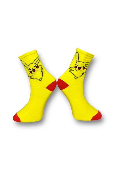 Me-vo  2'li Çok Renkli Bay/Bayan Unisex Esnek Nem Alabilen Pamuklu Çizgi Film Karakterli Soket Çoraplar - Resim 5