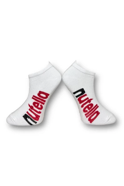 Me-vo  3'lü Çok Renkli Bay/Bayan Unisex Esnek Nem Alabilen Pamuklu Çikolata Desenli Patik Çoraplar - Resim 3