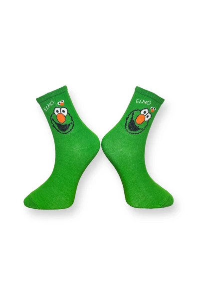 Me-vo  3'lü Çok Renkli Bay/Bayan Unisex Esnek Nem Alabilen Pamuklu Çizgi Film Karakterli Soket Çoraplar - Resim 7