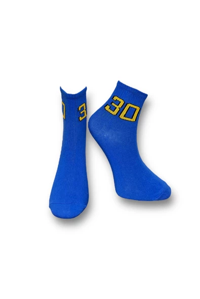 Me-vo  2'li Çok Renkli Bay/Bayan Unisex Esnek Nem Alabilen Pamuklu Sayı İşlemeli Soket Çoraplar - Resim 4