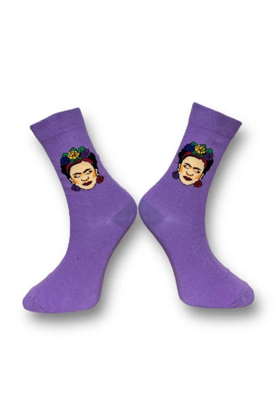 Me-vo  3'lü Çok Renkli Bay/Bayan Unisex Esnek Nem Alabilen Pamuklu Sanatsal Soket Çoraplar - Resim 7