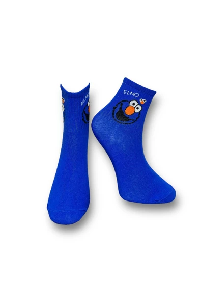 Me-vo  3'lü Çok Renkli Bay/Bayan Unisex Esnek Nem Alabilen Pamuklu Çizgi Film Karakterli Soket Çoraplar - Resim 2