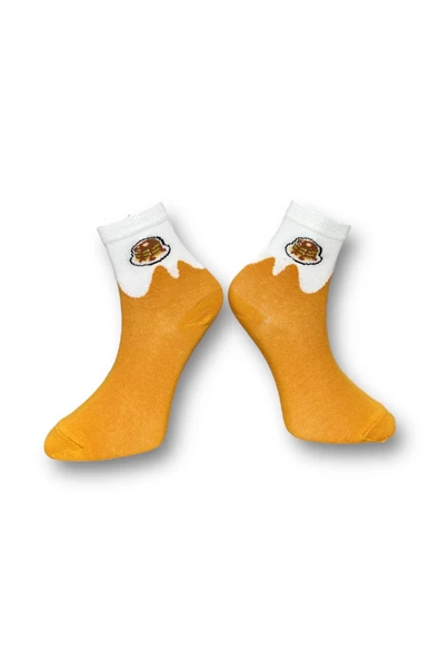 Me-vo  4'lü Çok Renkli Bay/Bayan Unisex Esnek Nem Alabilen Pamuklu Desenli Soket Çoraplar - Resim 2