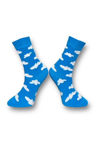 Me-vo  2'li Çok Renkli Bay/Bayan Unisex Esnek Nem Alabilen Pamuklu Desenli Soket Çoraplar - Resim 3