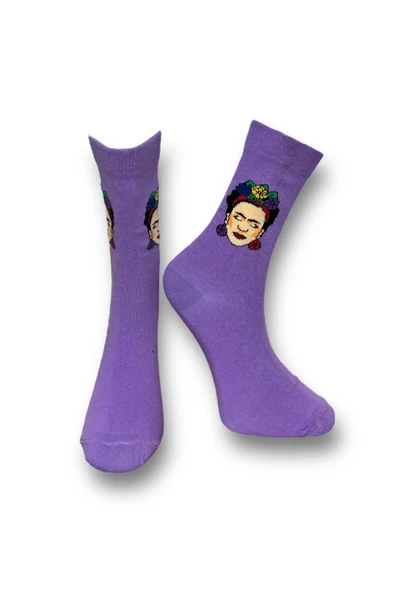 Me-vo  3'lü Çok Renkli Bay/Bayan Unisex Esnek Nem Alabilen Pamuklu Sanatsal Soket Çoraplar - Resim 6