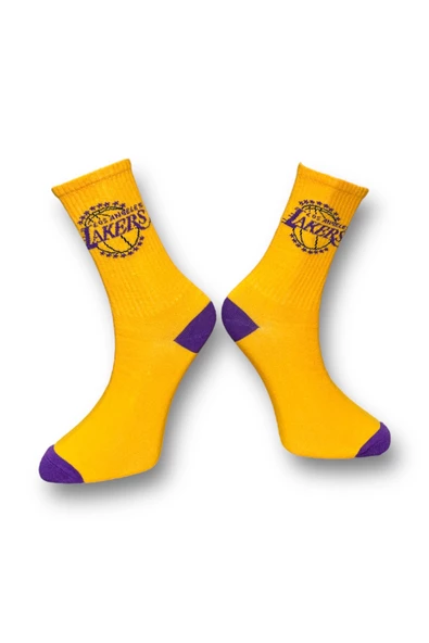 Me-vo  2'li Çok Renkli Bay/Bayan Unisex Esnek Nem Alabilen Pamuklu Baketbol Desenli Soket Çoraplar - Resim 5