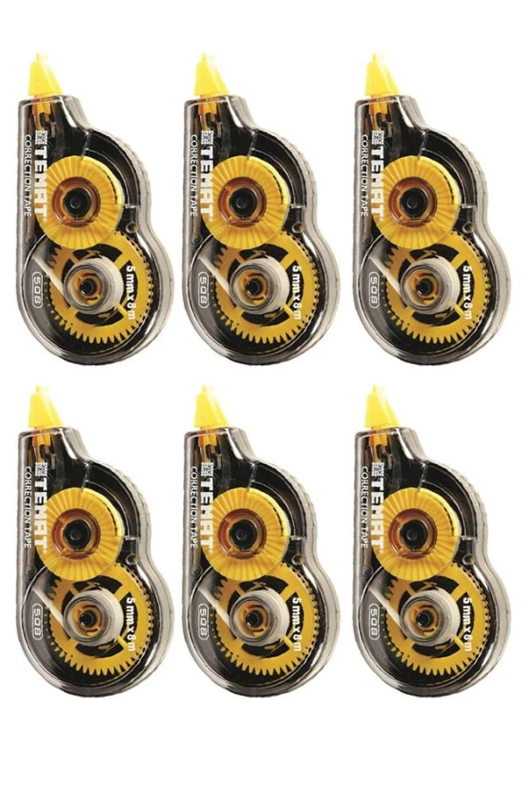 Şerit Daksil 5mmx8 Metre 6 Adet Şerit Düzeltici Temat Şerit Silici Büro Ofis Okul