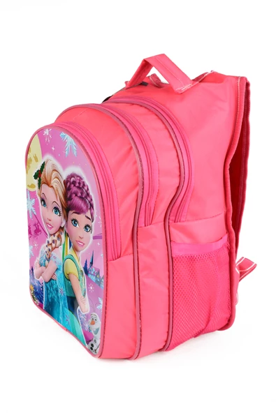 Lugmo Ortaokul İlkokul Çantası ve Beslenme Çantası 3 Cepli Pedli İkili Prenses Pembe - 4