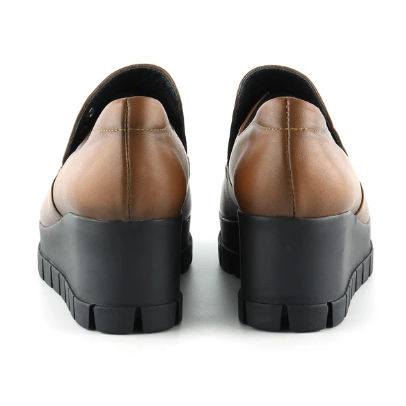 Erkan Saçmacı Gloria Taba Hakiki Deri Dolgu Topuklu Günlük Ayakkabı - 3