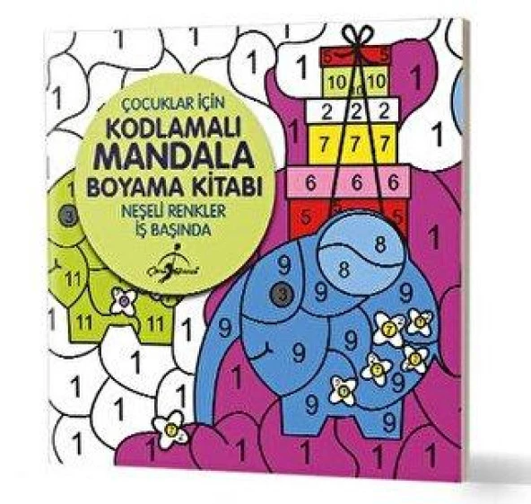 Neşeli Renkler İş Başında - Çocuklar İçin Kodlamalı Mandala Boyama Kitabı ürün görseli 1