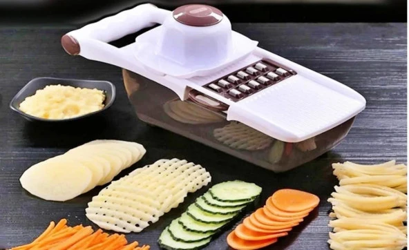 GEFNO Hazneli Sebze Meyve Dilimleyici, Doğrayıcı, Kesici Çok Fonksiyonlu Rendeleme Seti - 2