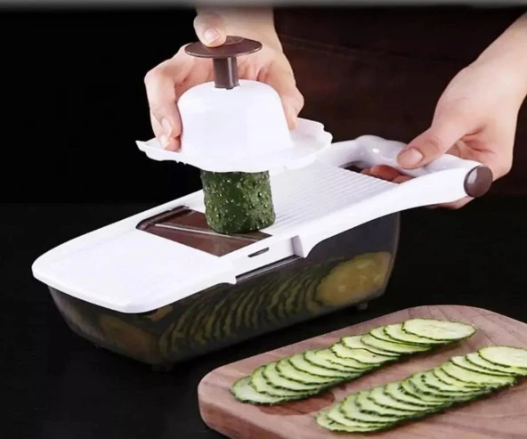 GEFNO Hazneli Sebze Meyve Dilimleyici, Doğrayıcı, Kesici Çok Fonksiyonlu Rendeleme Seti - 3