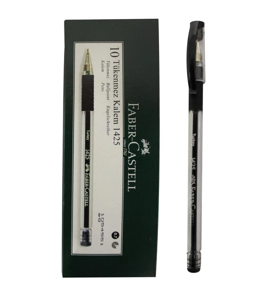 Faber Castell 1425 SİYAH İGNE UÇ TÜKENMEZ KALEM 10 Lu KUTU