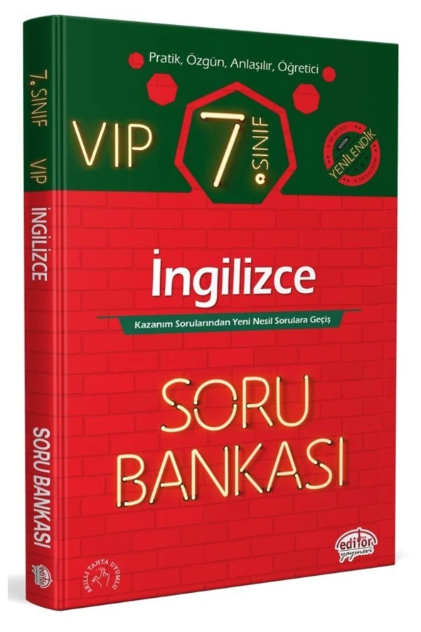 7. Sınıf İngilizce Soru Bankası Yenilendik