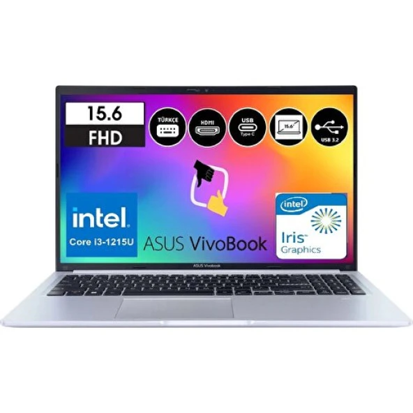 Asus Vivobook 15 F1502ZA-EJ1535 Intel I3-1215U 8gb Ram 512GB SSD W11P 15,6 Fhd  Snertech Çanta