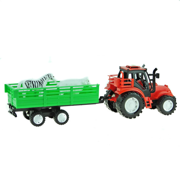 Oyuncak Traktör Römorklu Sürtmeli 30 Cm - 4