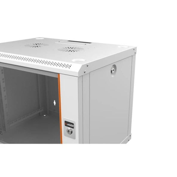AGER 9U 600x600mm Duvar Tipi Beyaz Kabinet Agena Base AG-AB09U6060B1-A0BB-A-M1 - Resim 4