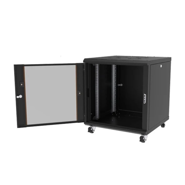 AGER 16U 600x600mm Dikili Tip Siyah Kabinet Agena AG-AN16U6060S1 Cam Kapak - 2