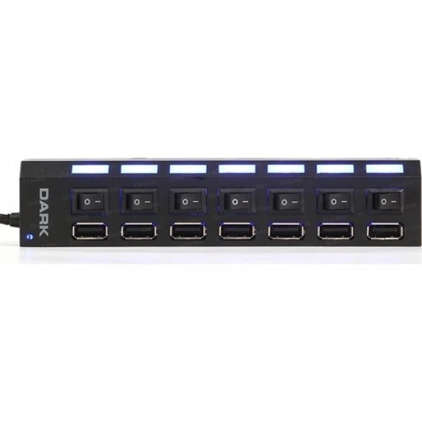 DARK Connect Master DK-AC-USB272 7port USB 2.0 Siyah USB Çoklayıcı Hub Anahtarlı - 2