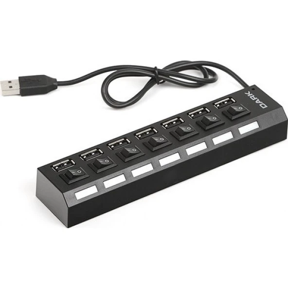 DARK Connect Master DK-AC-USB272 7port USB 2.0 Siyah USB Çoklayıcı Hub Anahtarlı - 3