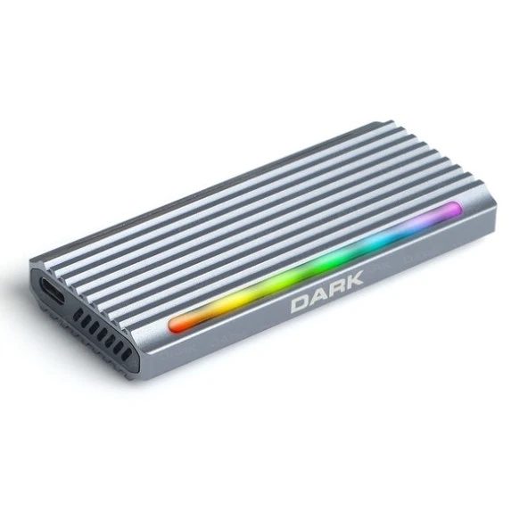 DARK USB- Type-C DK-AC-DSEM5 M2 NVME/SATA SSD Alüminyum Harddisk - SSD Kutusu RGB Ledli