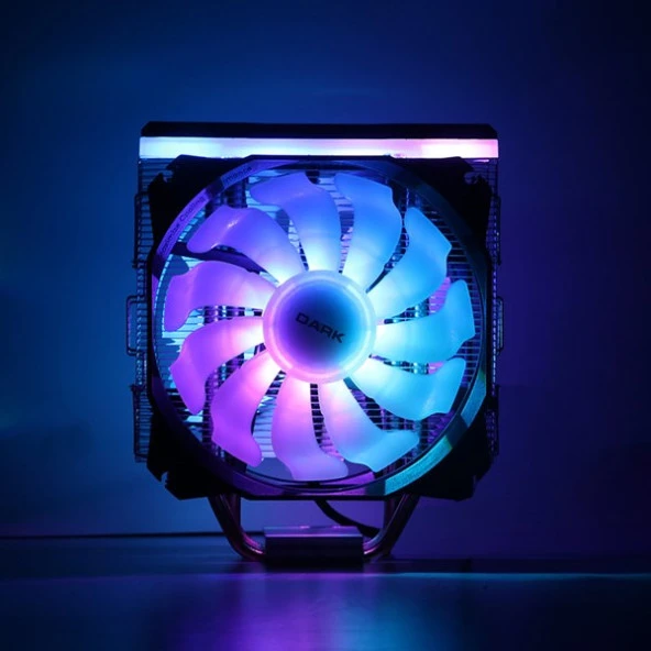 DARK FREEZER X129 DKCCX129 RGB Hava Soğutmalı AM5-1700p Dual Fan İşlemci Fanı - Resim 8