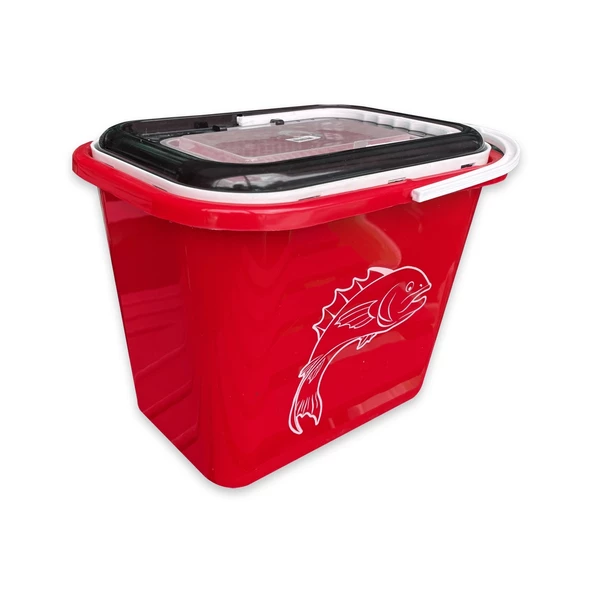 Uyguna-Yakala Fishack Süzgeçli Balıkçı Kovası 15 Lt Kırmızı Kod 179 - Resim 6
