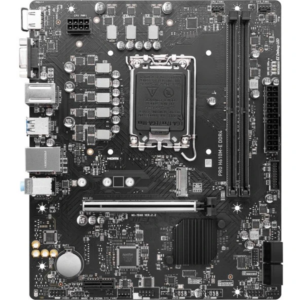 MSI PRO H610M-E DDR4 M2 PCIe NVME HDMI PCIe 16X v4.0 1700p mATX - 2